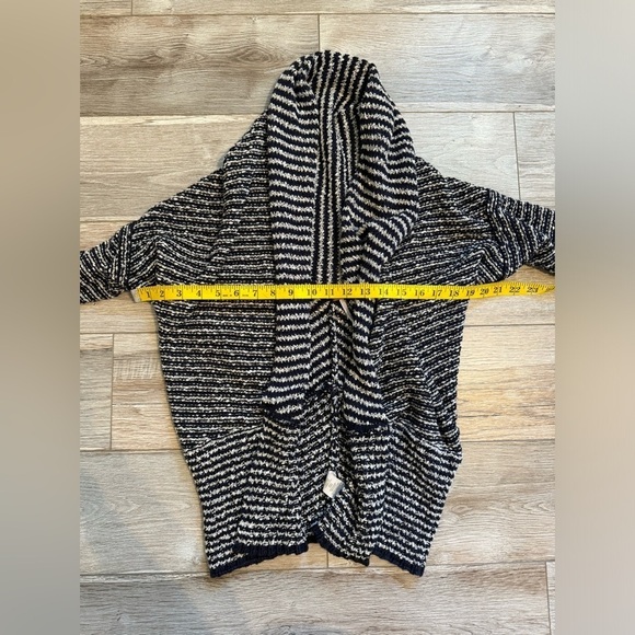 Free People Womens 3/4 Sleeve Shawl Open Front Striped Knit Cardigan Blue Size S - Picture 5 of 9